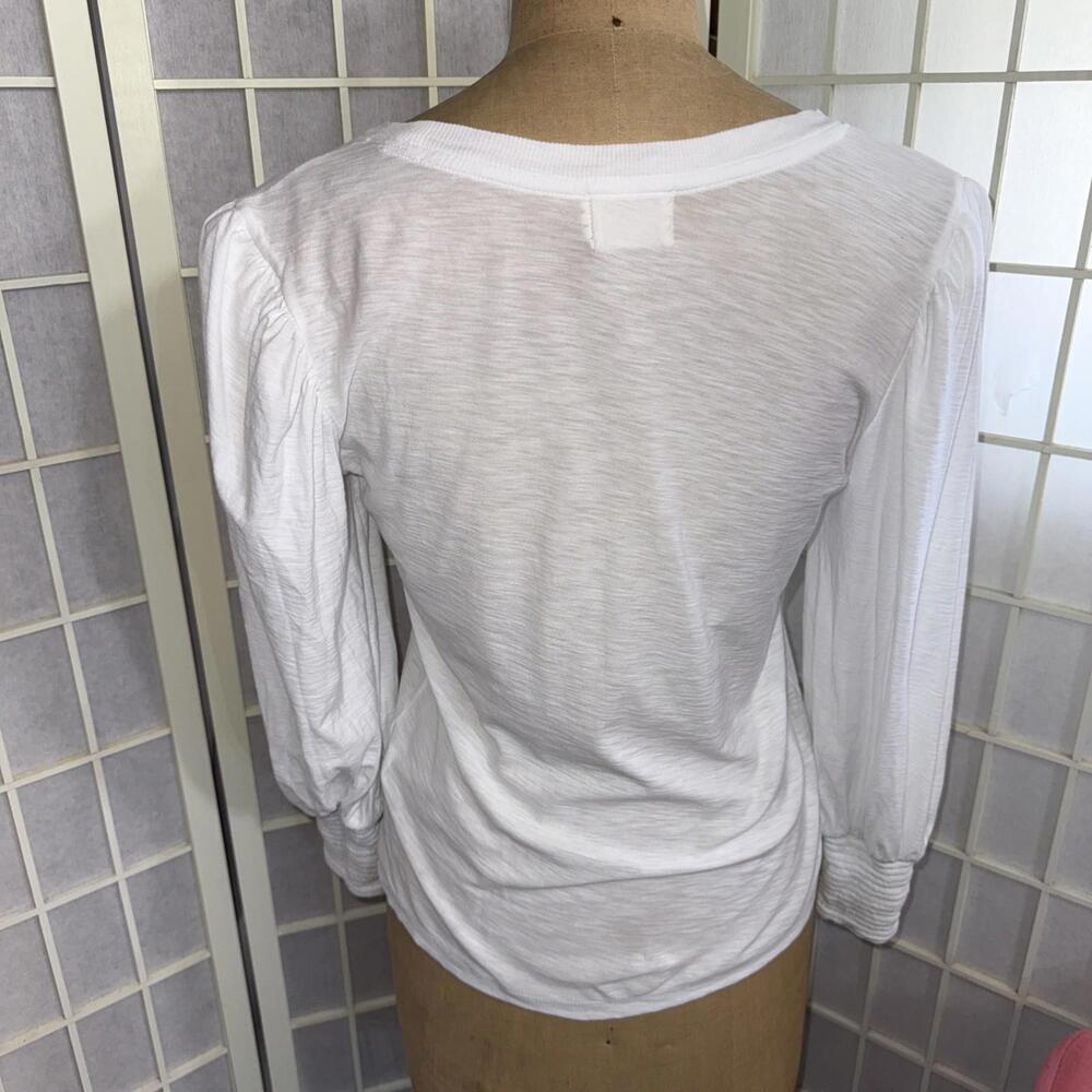 Anthropologie Nation LTD Puff Sleeve Quiet Luxury Minimalist Cotton Blouse Small - Picture 7 of 14